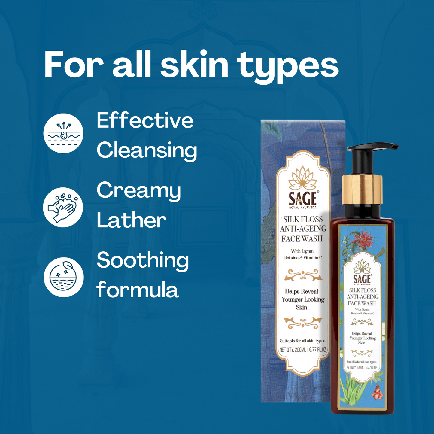 Silk Floss Anti-Aging Face Wash | Brighten & Revitalize Skin Sage Herbal
