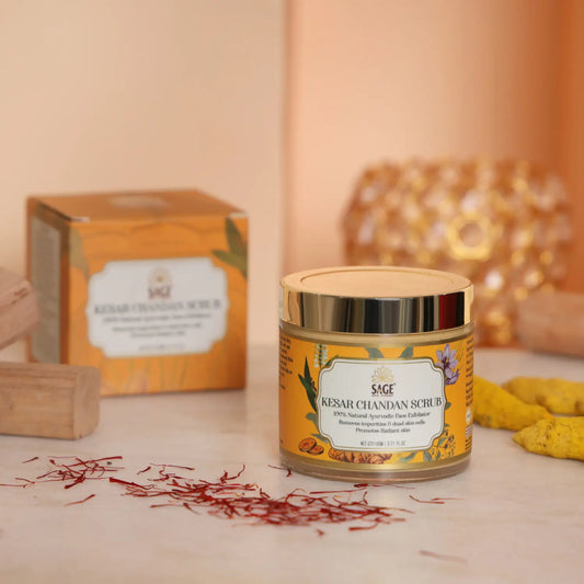 Kesar Chandan Face Scrub | Natural Skin Brightening & Exfoliation Sage Herbal