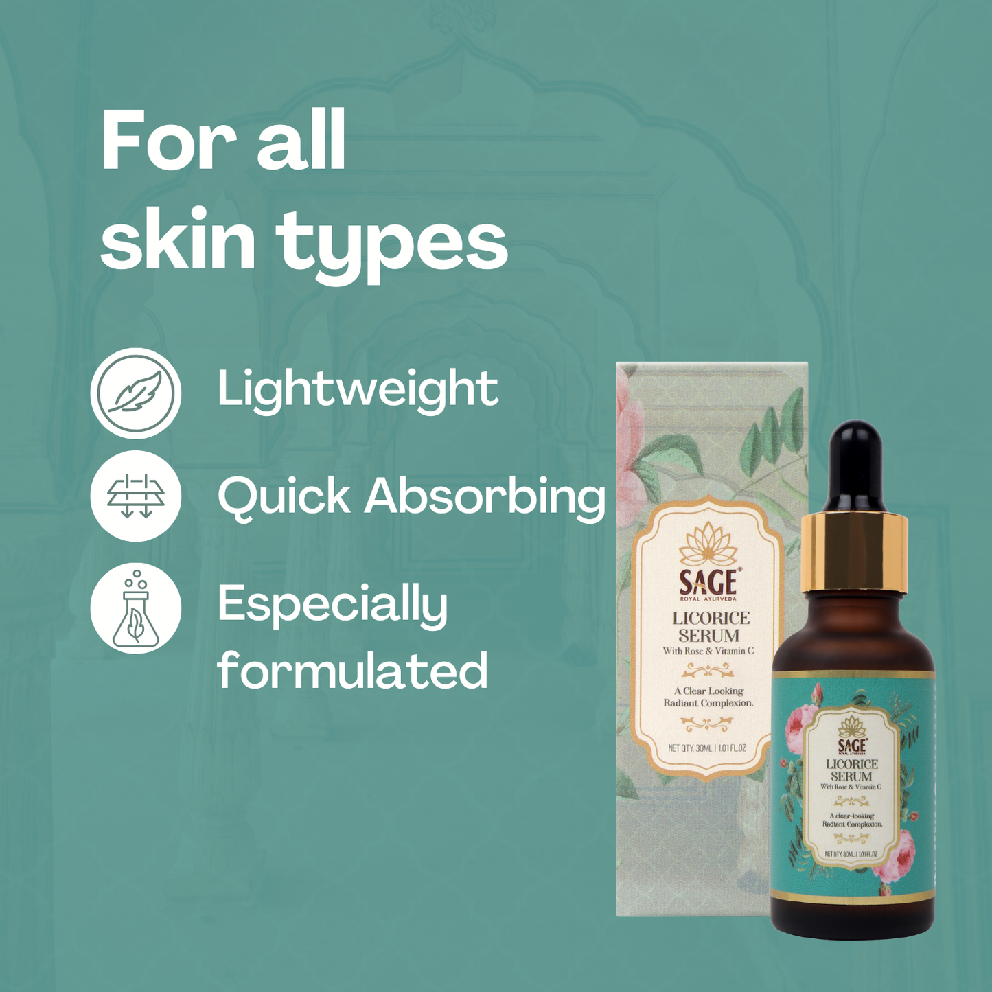 Licorice Face Serum – Even Tone & Radiance | Sage Royal Ayurveda Sage Herbal