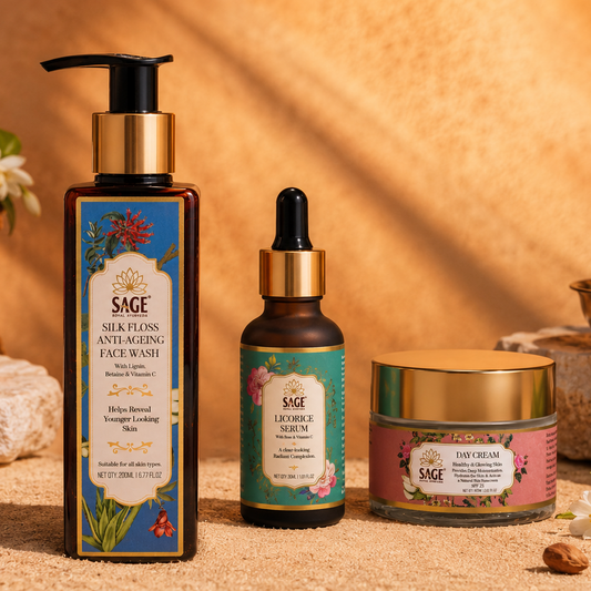 The Morning Sunrise Glow Ritual – Face Wash + Serum + Day Cream Sage Royal Ayurveda
