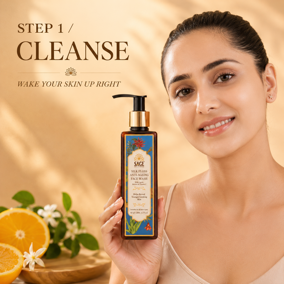 The Morning Sunrise Glow Ritual – Face Wash + Serum + Day Cream Sage Royal Ayurveda
