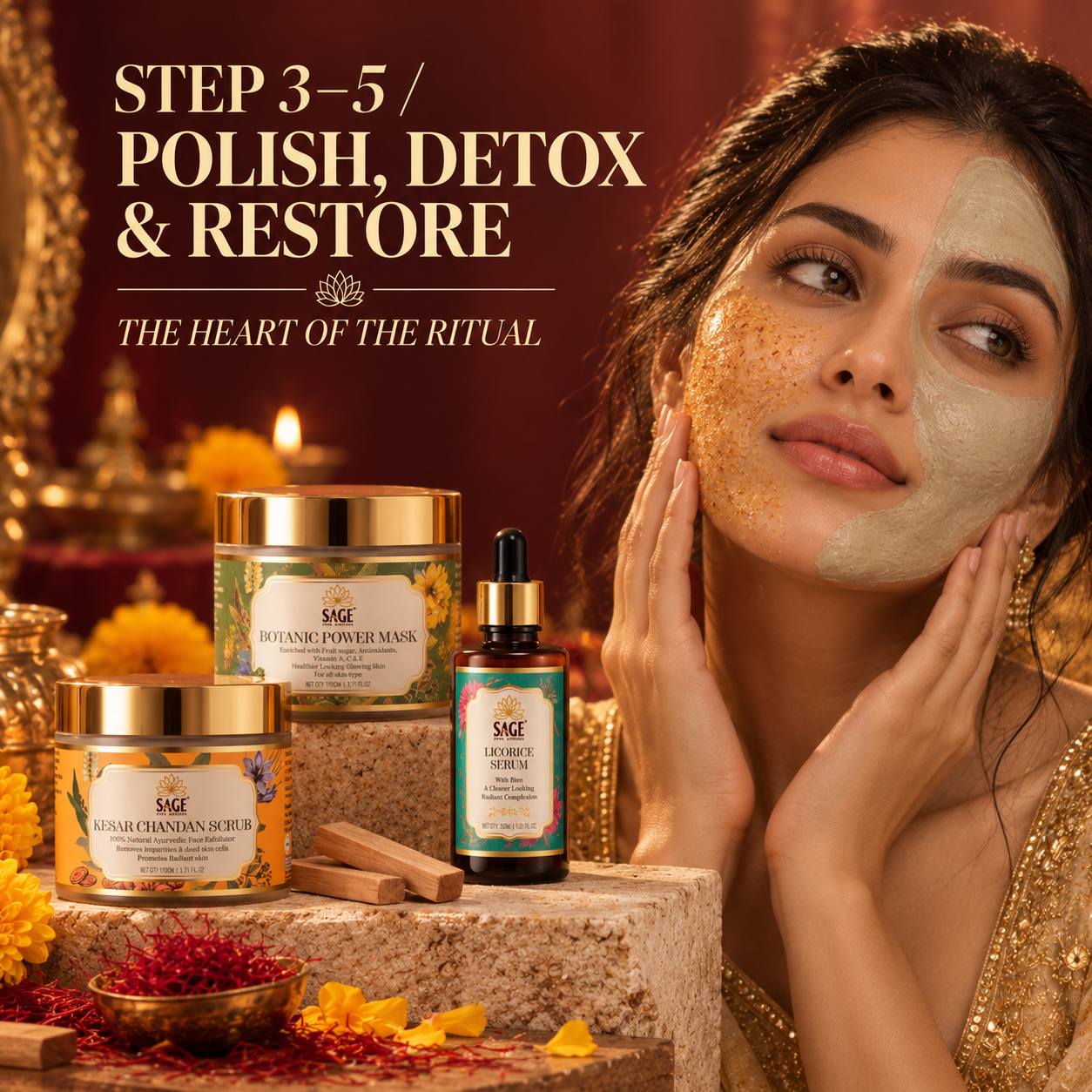 The Roop Nikhār Royal Radiance Ritual – 7-Step Bridal Regime Sage Royal Ayurveda