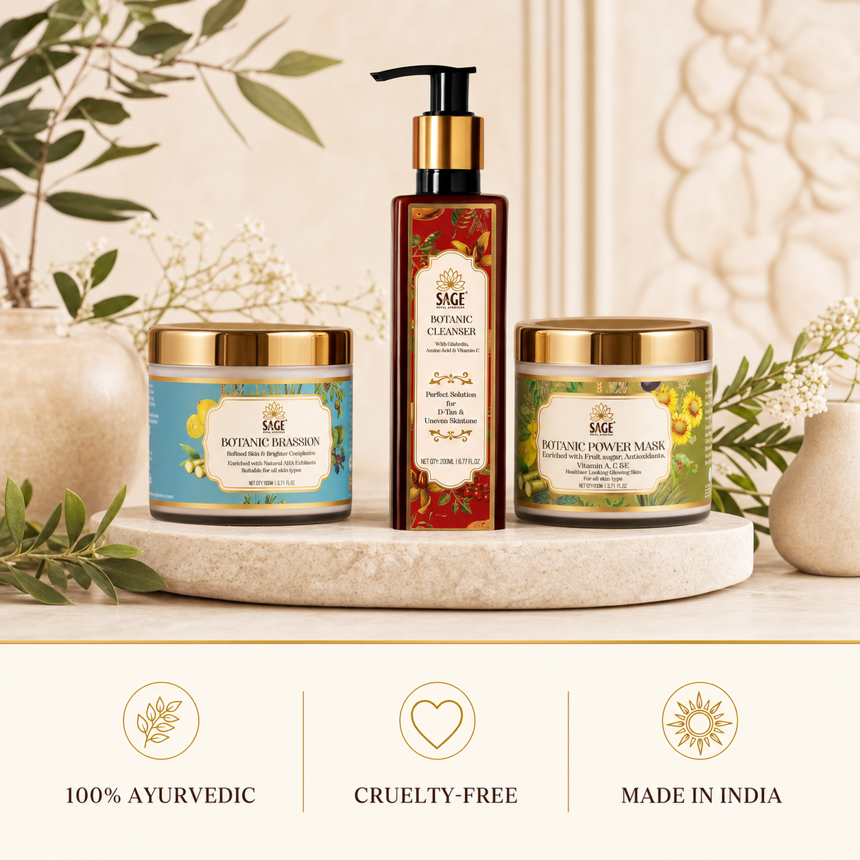 100% Ayurvedic, cruelty-free, made in India